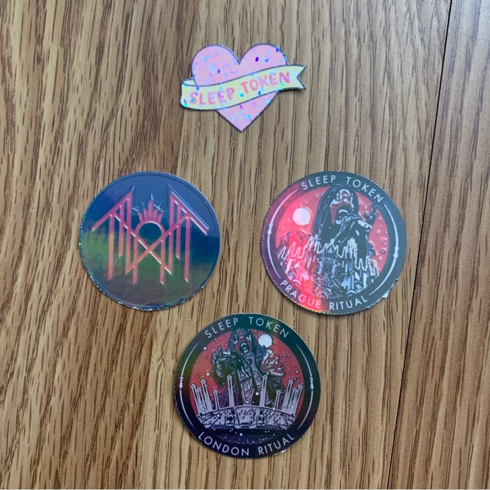 Four Count holographic coin sticker lot